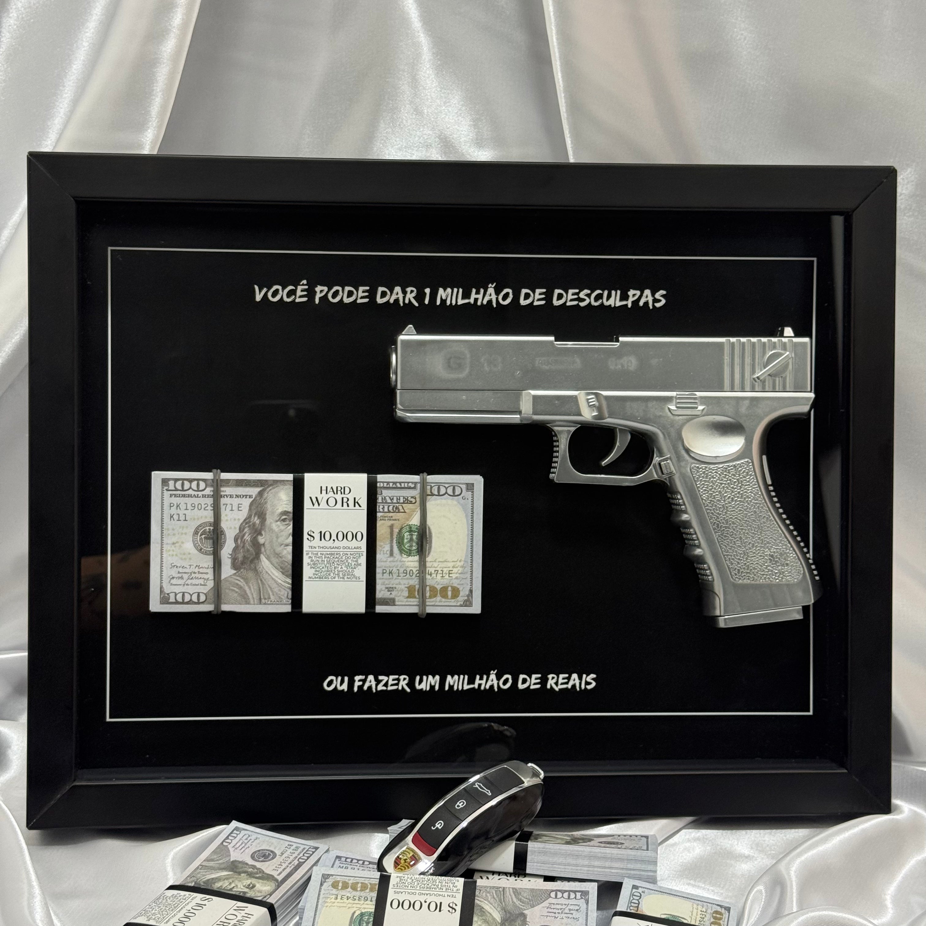 Quadro milhão cromado